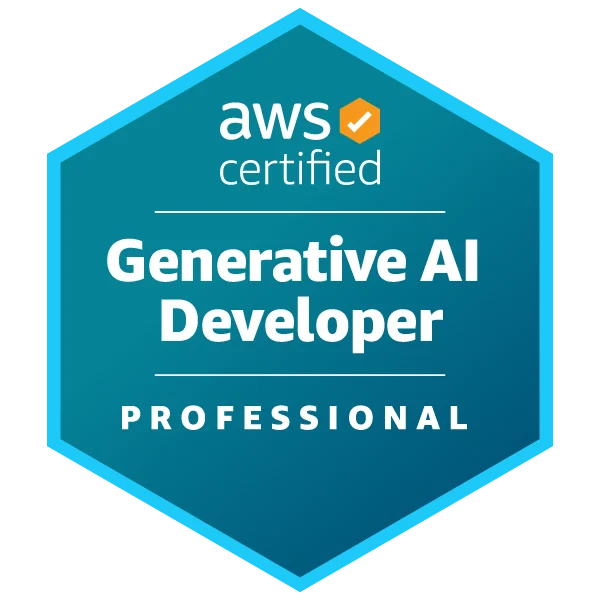 AWS Certified Generative AI Developer Professional certification badge